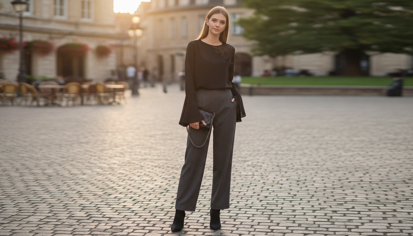 Lace-Spliced Chiffon Blouse: Ruffled Cuffs Styling Guide