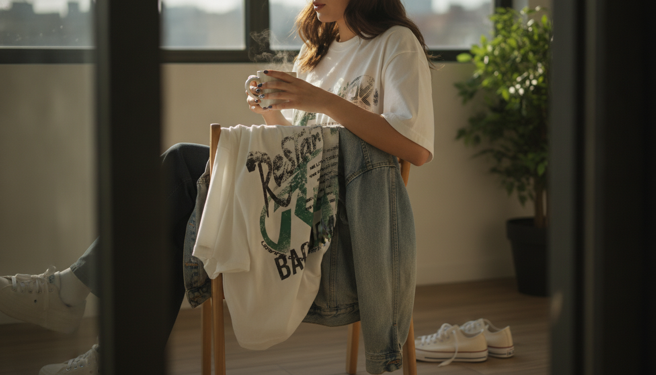 Aesthetic Graphic Cotton Tee: Soft Streetwear Styling