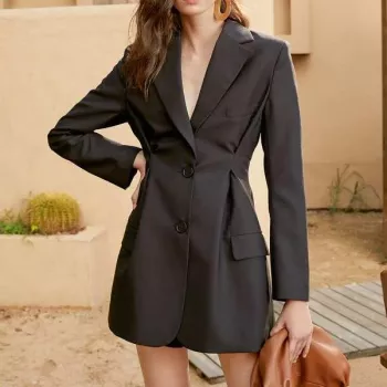 High-Waist Button-Front Long Sleeve Dress Styling Guide